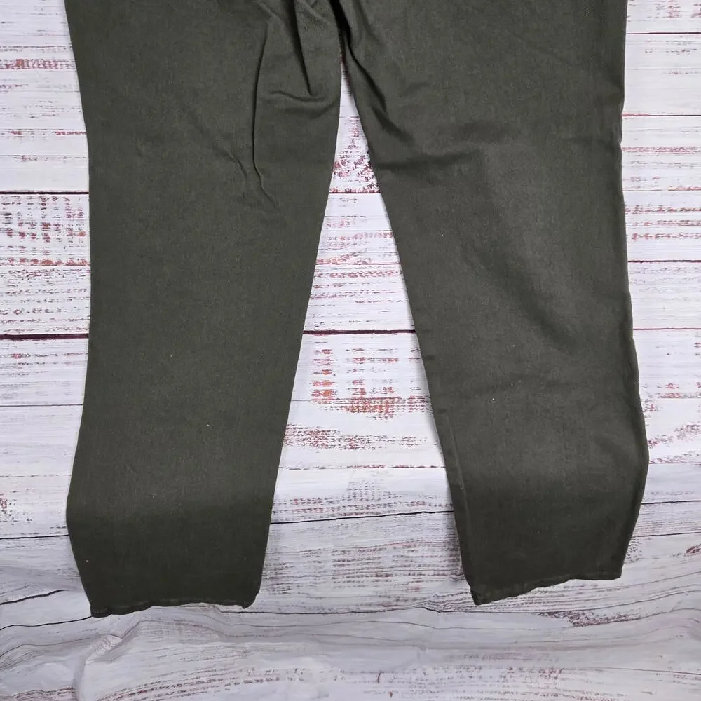 GLO Womens Military Green Mandy Jeans 12 Neutral Earthy Minimalist Basic Casual